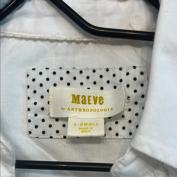 Anthropologie White Cropped Blouse - Picture 2 of 3